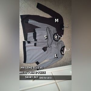 2 long sleeve mk dresses + 2 piece set